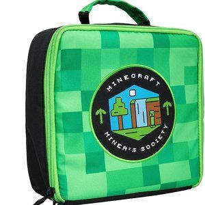 Minecraft Miner's Society Insulated Kids School Lunch Box, Green